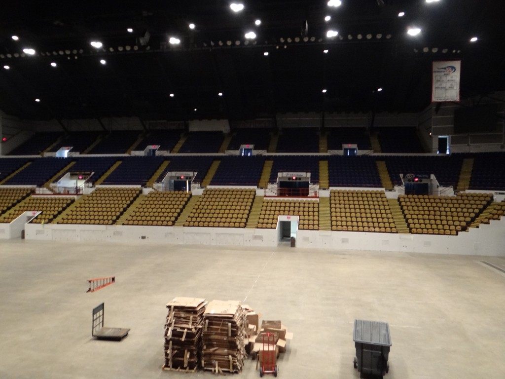 New gold seats have been installed in the lower bowl. 