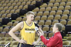 Milwaukee Panthers men’s basketball forward J.J. Panoske and I at 2014 Panther Media Day.