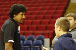 Milwaukee Panthers men's basketball forward Malcolm Moore and I at 2013 Panther Media Day. 