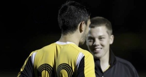 Milwaukee Panthers midfielder and All-American Laurie Bell and I following a match in 2013.