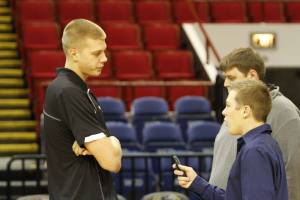 Milwaukee Panthers men's basketball forward J.J. Panoske and I at 2013 Panther Media Day. 